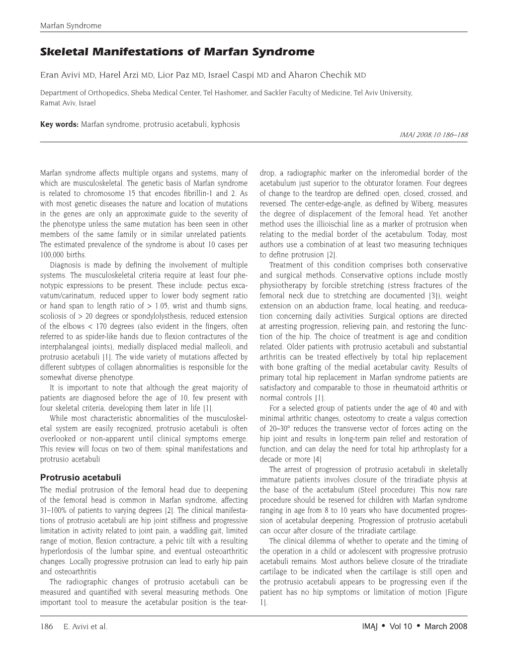 Skeletal Manifestations of Marfan Syndrome