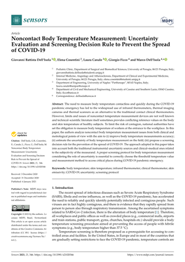 Noncontact Body Temperature Measurement: Uncertainty Evaluation and Screening Decision Rule to Prevent the Spread of COVID-19