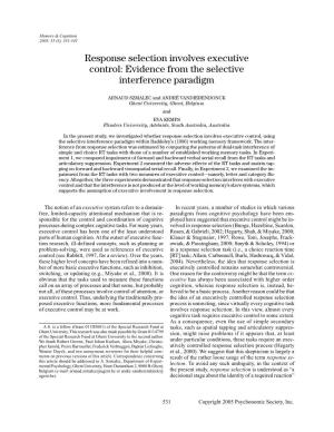 Evidence from the Selective Interference Paradigm