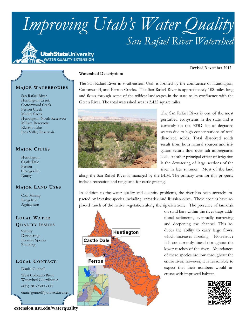 Improving Utah's Water Quality, San Rafael River Watershed - DocsLib