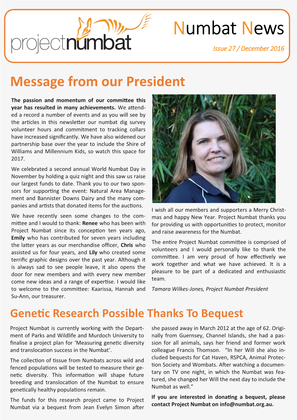 Numbat News Issue 27 / December 2016