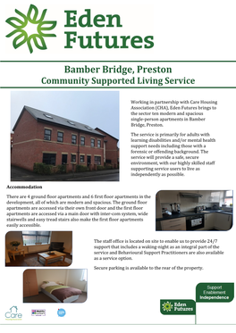 Bamber Bridge, Preston Community Supported Living Service