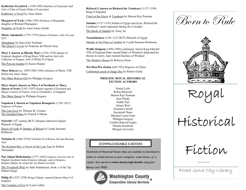 Royal Historical Fiction