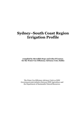 Sydneyœsouth Coast Region Irrigation Profile