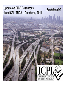 Update on PICP Resources from ICPI TRCA