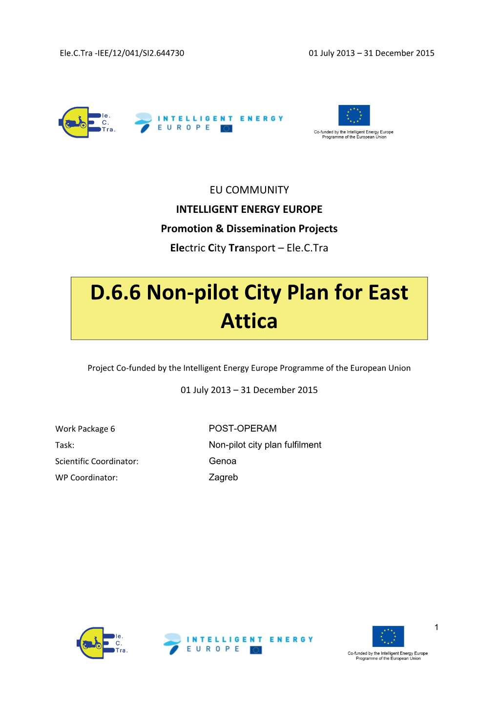 Non-Pilot City Plan for East Attica