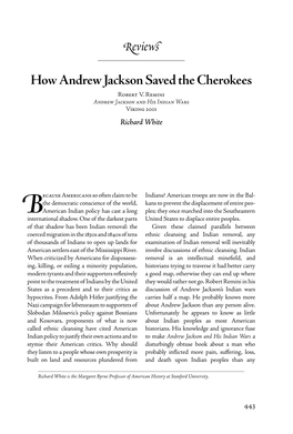 Reviews How Andrew Jackson Saved the Cherokees
