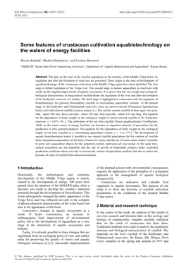 Some Features of Crustacean Cultivation Aquabiotechnology on the Waters of Energy Facilities