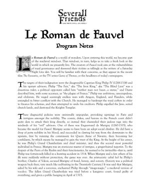Le Roman De Fauvel Program Notes