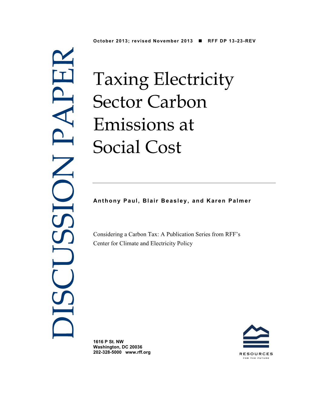 Taxing Electricity Sector Carbon Emissions at Social Cost