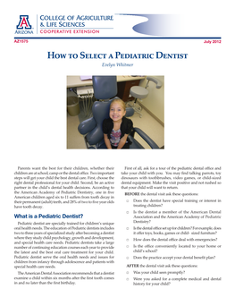 How to Select a Pediatric Dentist Evelyn Whitmer
