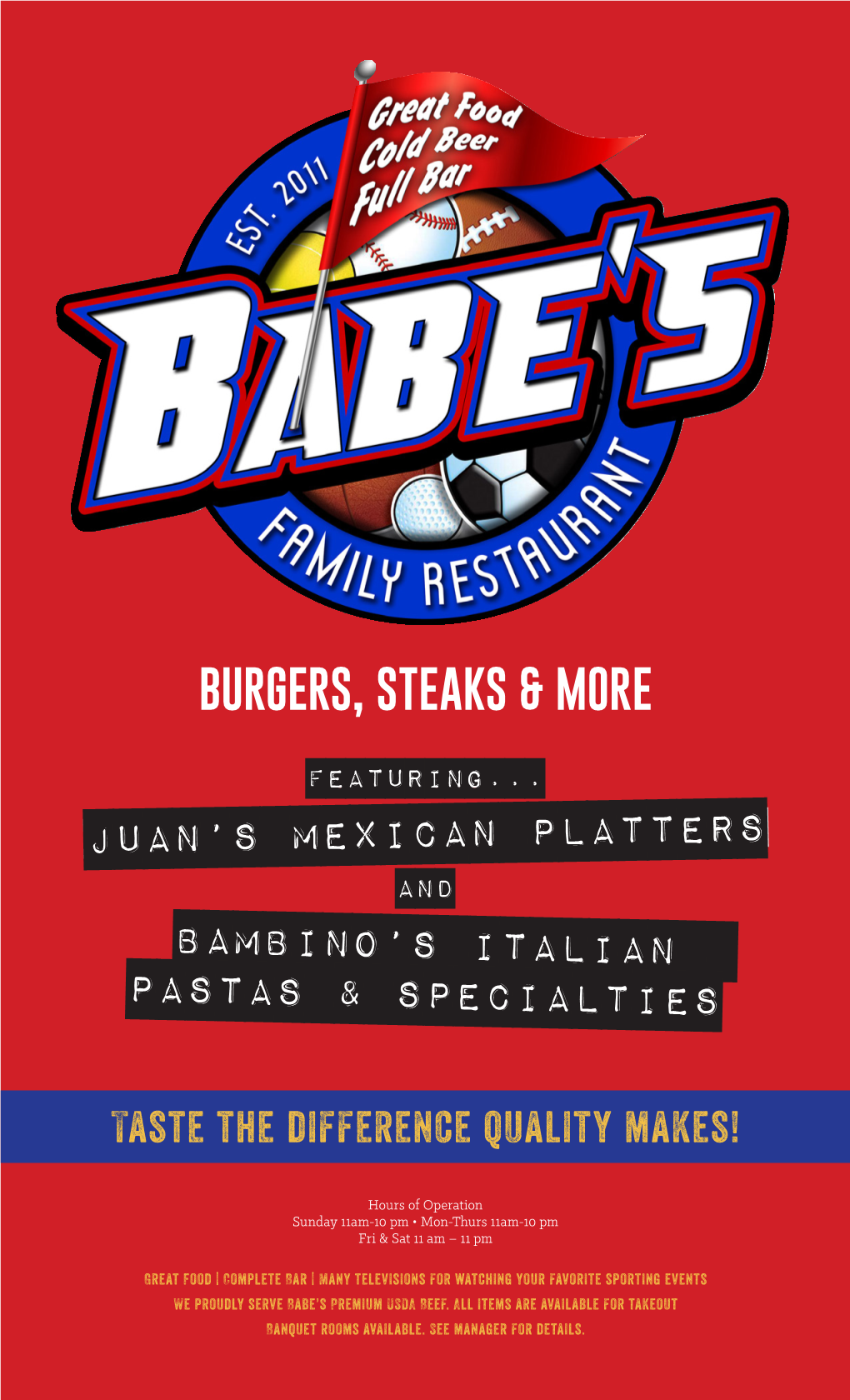 Juan's Mexican Platters Bambino's Italian Pastas & Specialties
