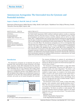 Annonaceous Acetogenins: the Unrevealed Area for Cytotoxic and Pesticidal Activities