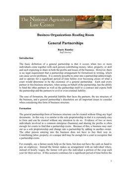 General Partnerships