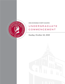 Stevens 2020 Undergraduate Commencement Program