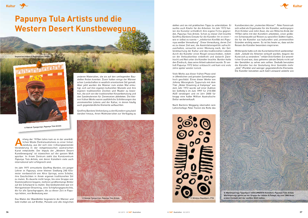 Papunya Tula Artists Und Die Western Desert Kunstbewegung