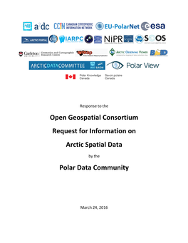 Response by the Polar Data Community to the OGC Request for Information on Arctic Spatial Data