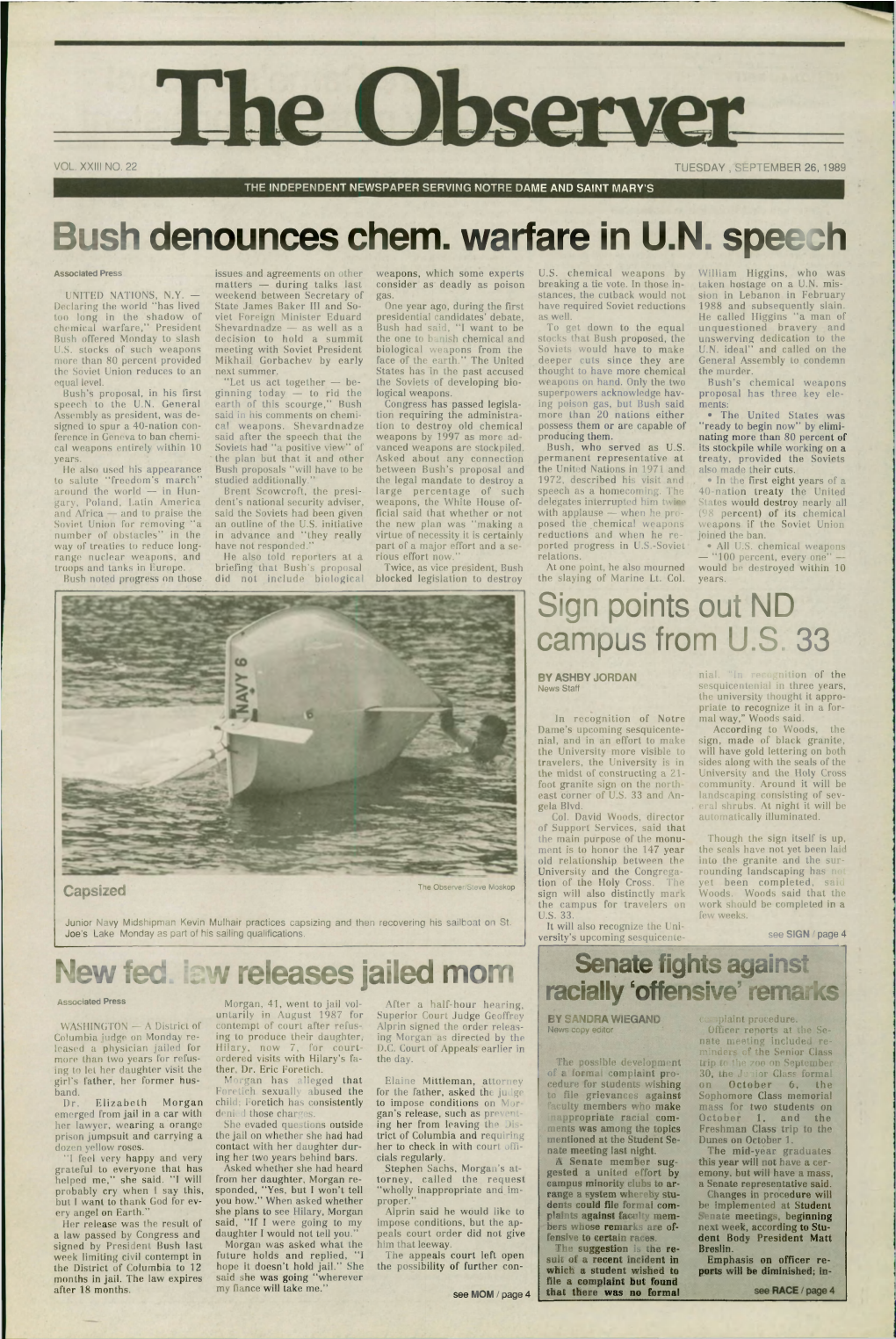 Bush Denounces Chem. Warfare in U N. Speech