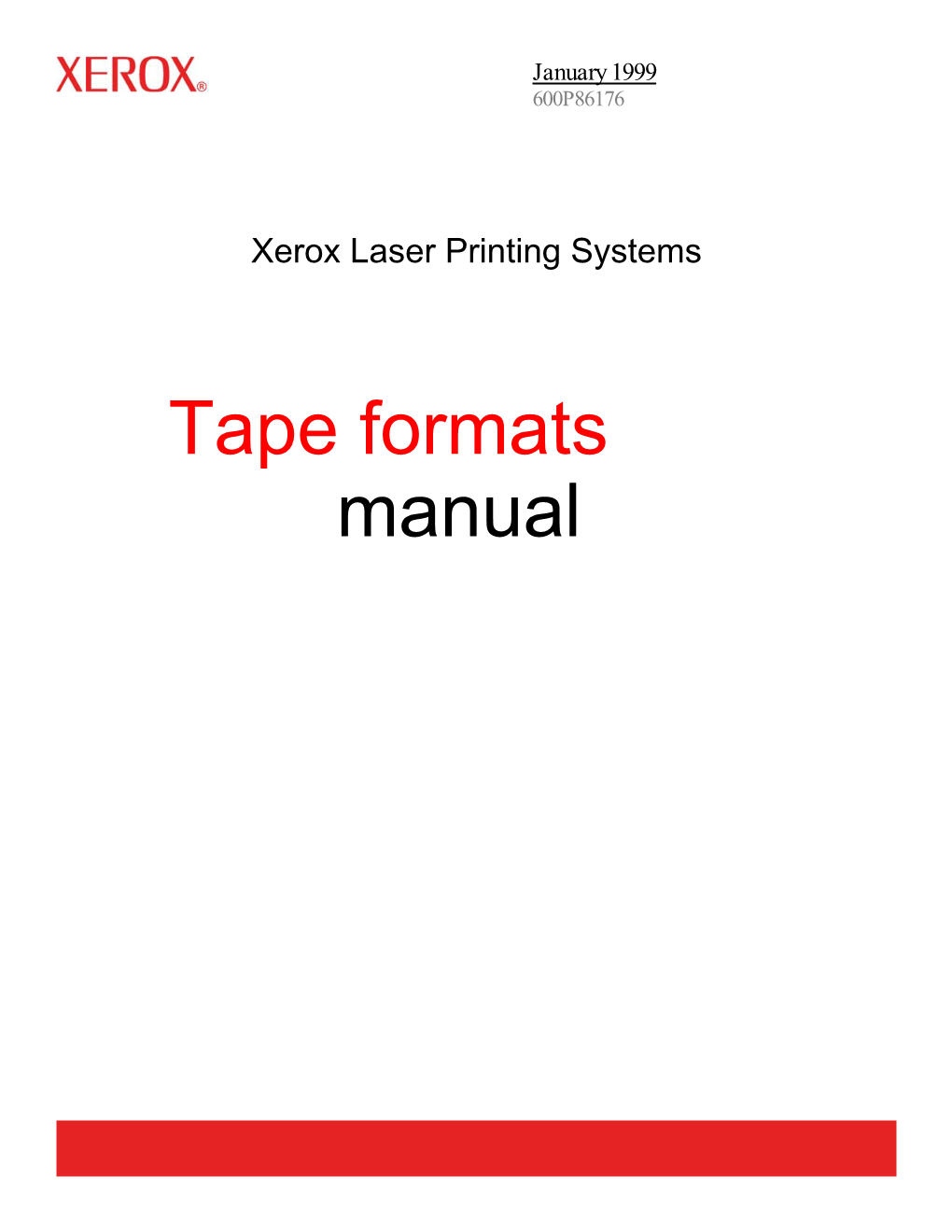 Tape Formats Manual