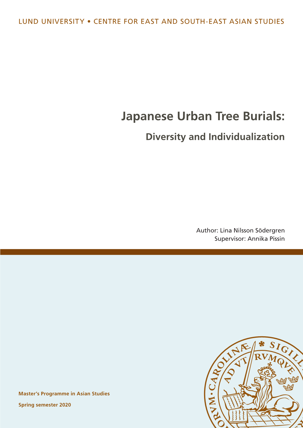 Japanese Urban Tree Burials: Diversity and Individualization