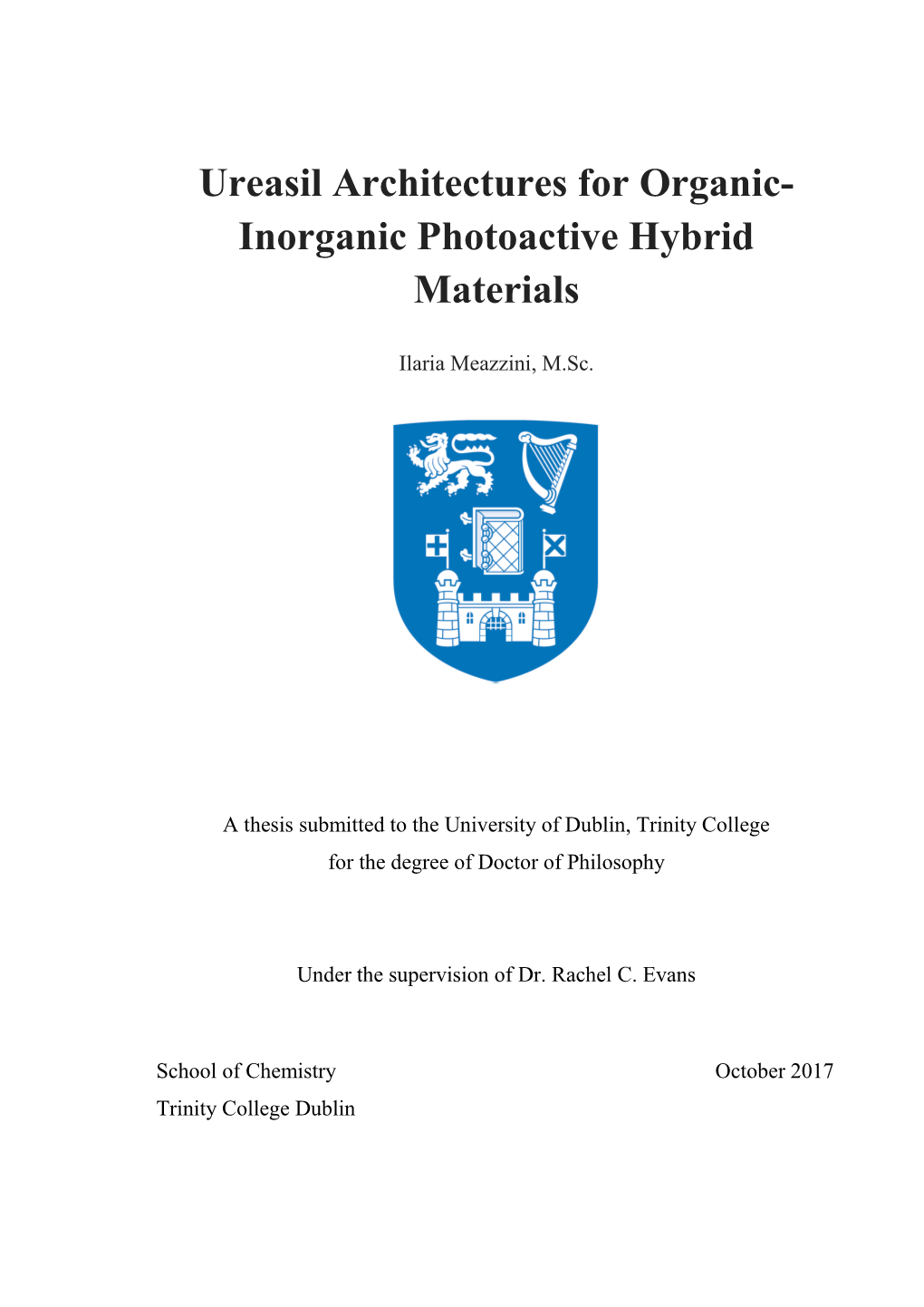 Ureasil Architectures for Organic- Inorganic Photoactive Hybrid Materials