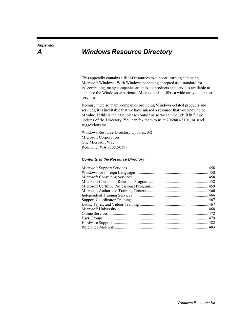 Microsoft Windows Resource