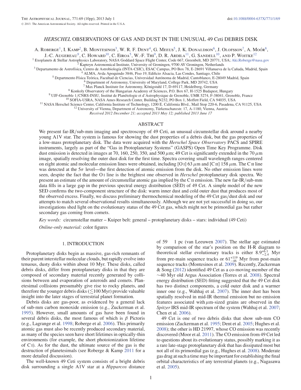 HERSCHEL OBSERVATIONS of GAS and DUST in the UNUSUAL 49 Ceti DEBRIS DISK