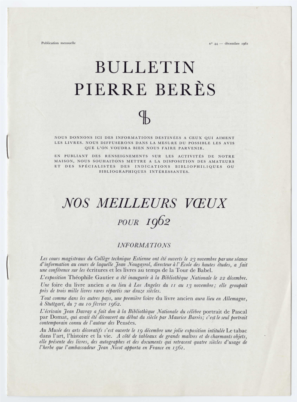 Bulletin Pierre Beres