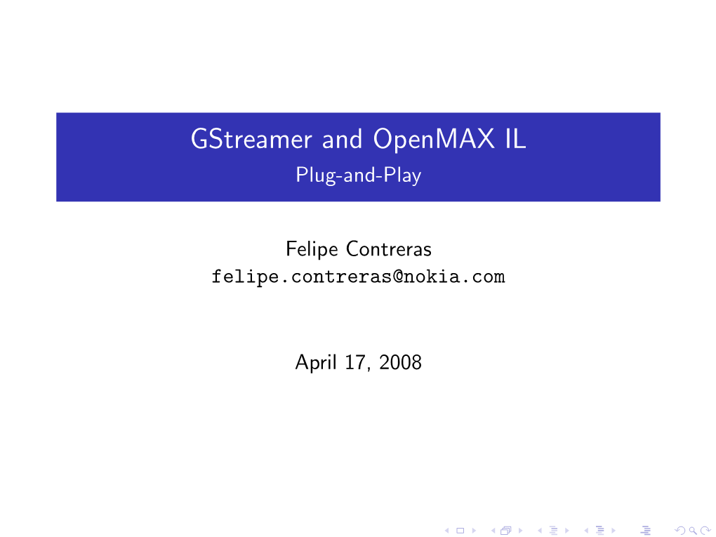 Gstreamer and Openmax IL Plug-And-Play