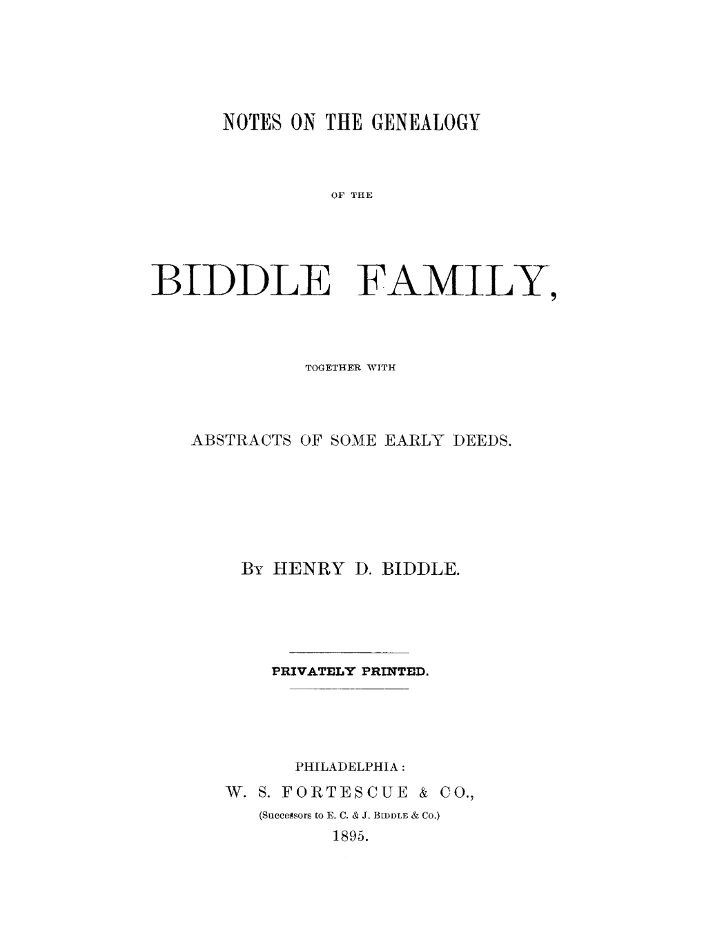 Biddle Family
