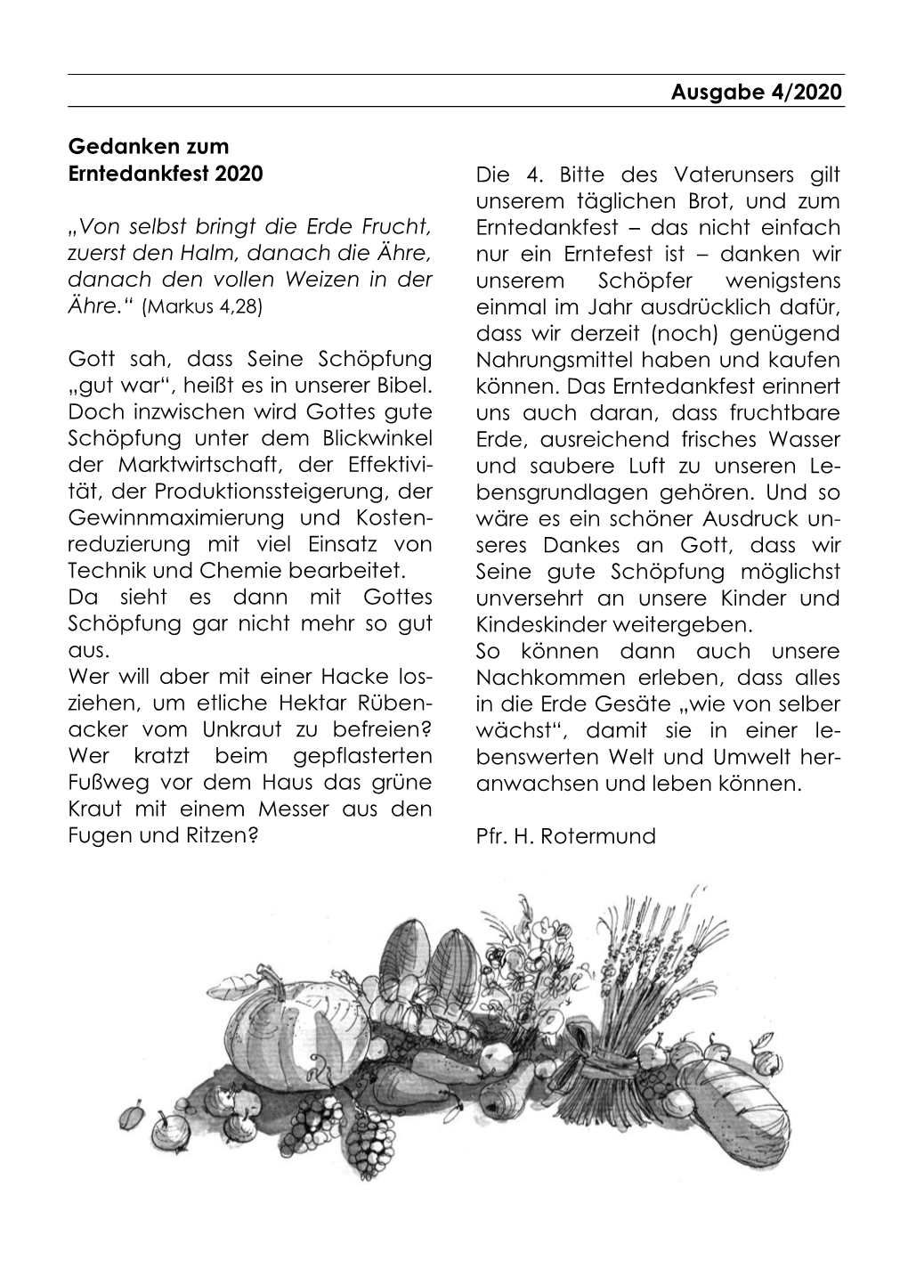 Ausgabe 4/2020 Gedanken Zum Erntedankfest 2020