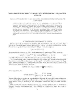 Nonvanishing of Hecke L-Functions and Bloch-Kato P