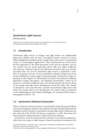 1 Synchrotron Light Sources