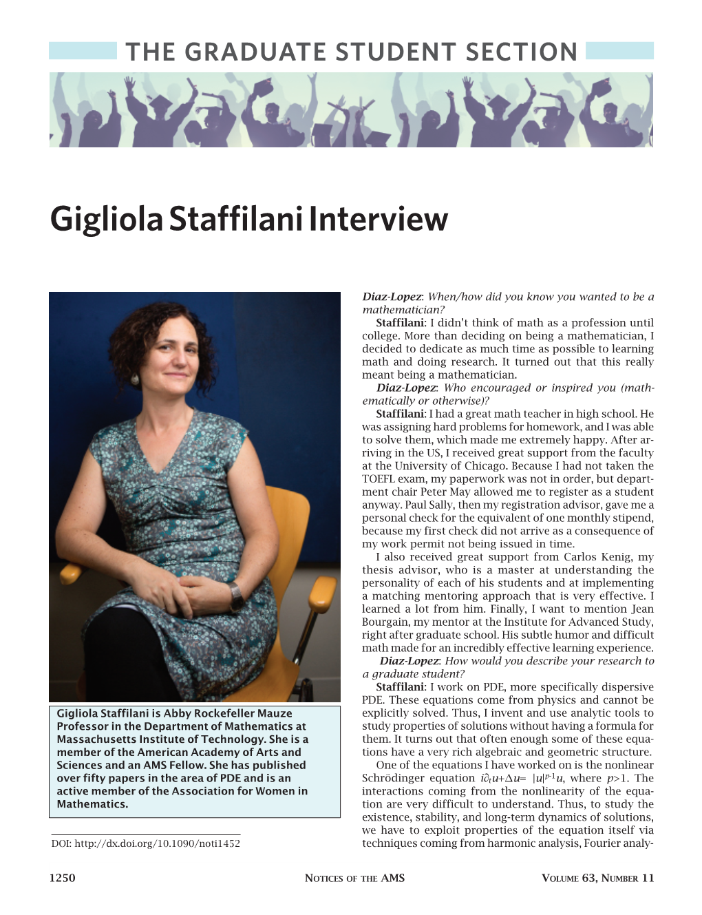 Interview with Gigliola Staffilani
