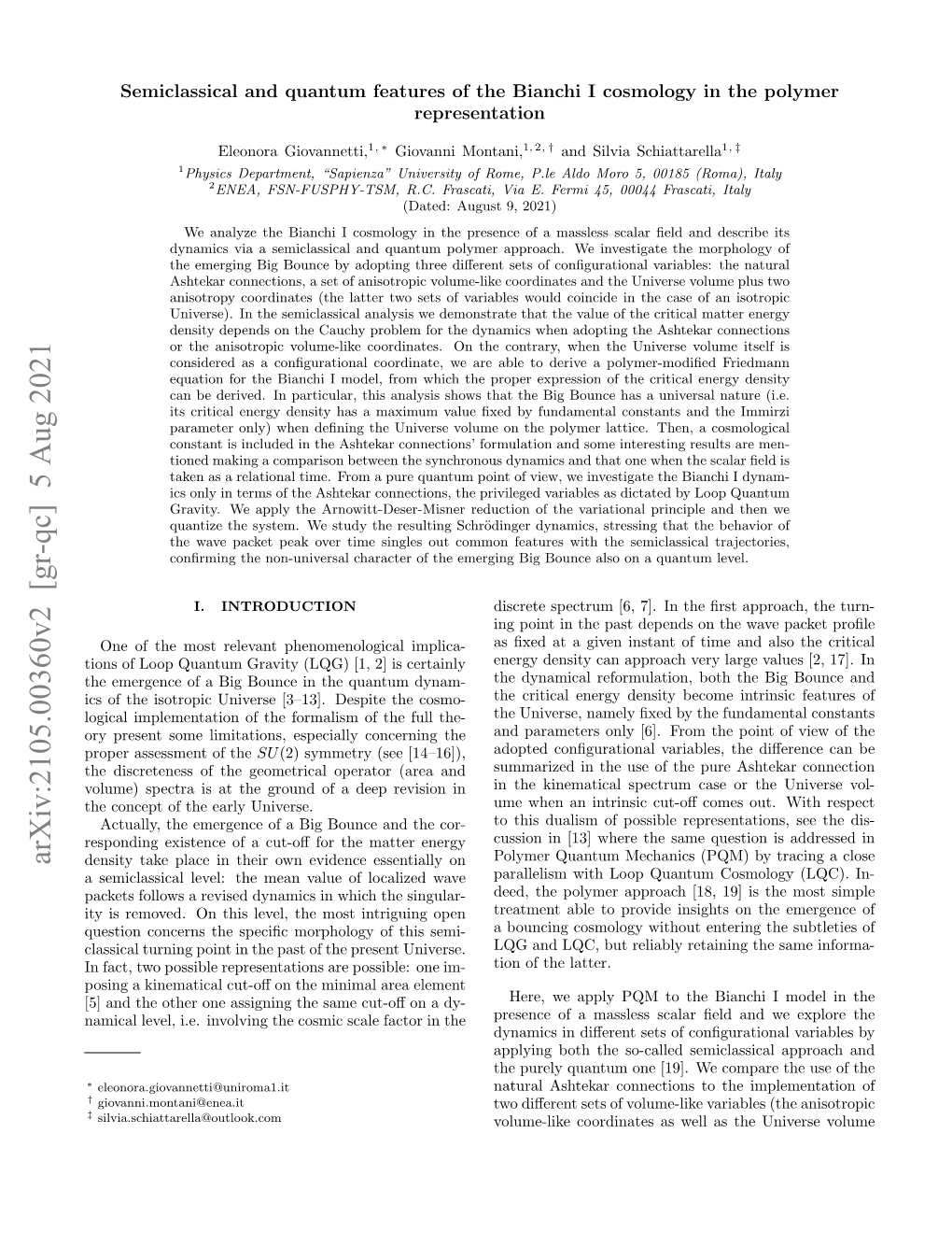 Arxiv:2105.00360V2 [Gr-Qc] 5 Aug 2021