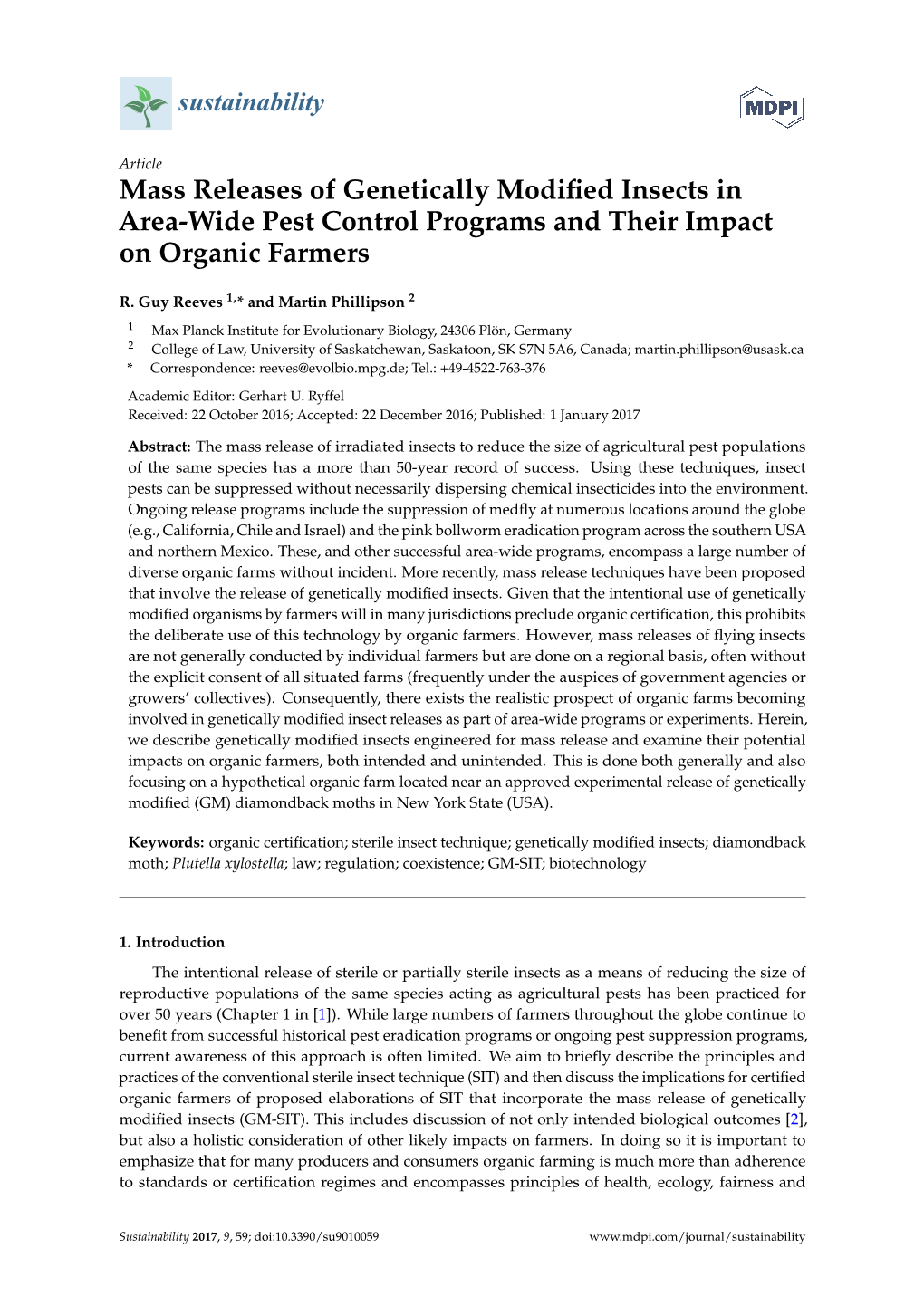 Mass Releases of Genetically Modified Insects in Area-Wide Pest