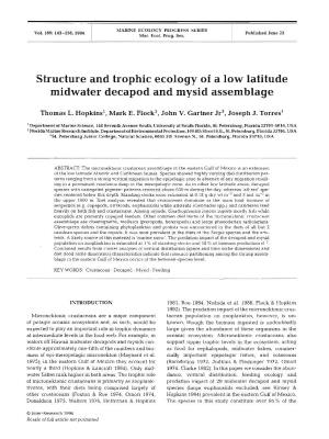 Structure and Trophic Ecology of a Low Latitude Midwater Decapod and Mysid Assemblage