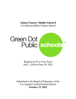 Ánimo Charter Middle School 8 a California Public Charter School