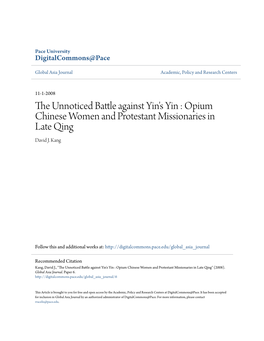Opium Chinese Women and Protestant Missionaries in Late Qing David J