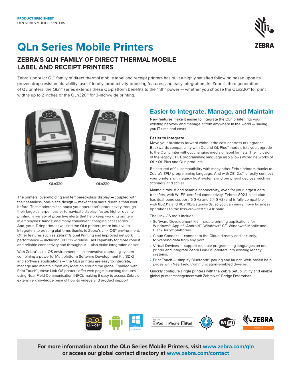 Qln Series Mobile Printers