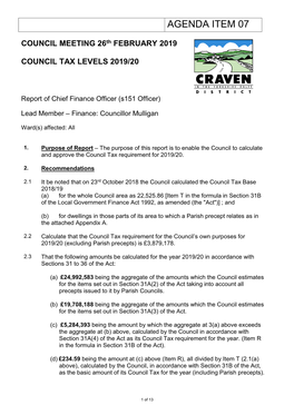 Council Tax Levels 2019/20