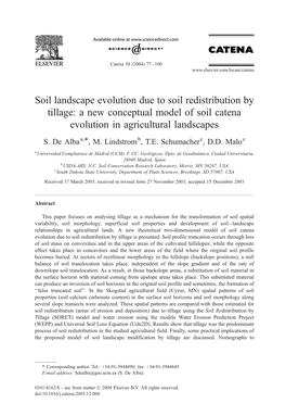 A New Conceptual Model of Soil Catena Evolution in Agricultural Landscapes
