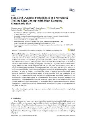 Static and Dynamic Performance of a Morphing Trailing Edge Concept with High-Damping Elastomeric Skin