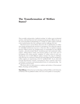 The Transformation of Welfare States?