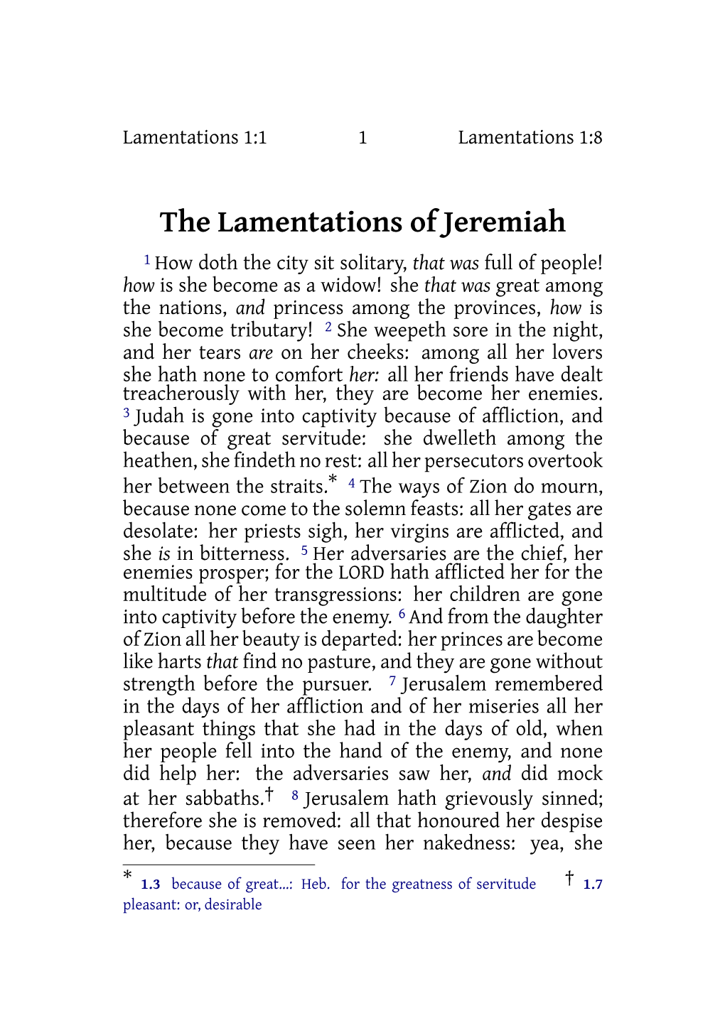 The Lamentations of Jeremiah