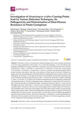 Investigation of Streptomyces Scabies Causing Potato Scab by Various