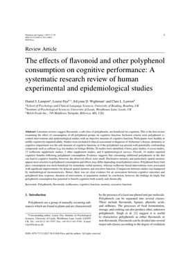 The Effects of Flavonoid and Other Polyphenol