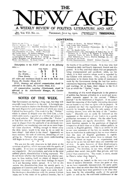 New Age, Vol. 7, No.11, July 14, 1910