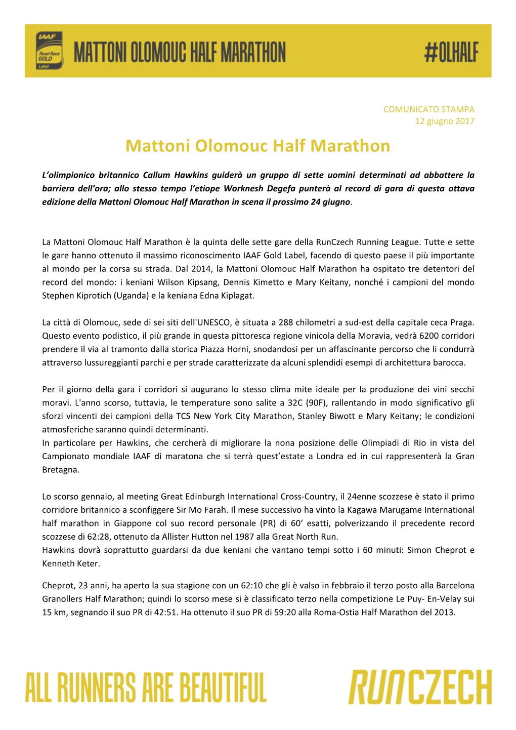 Mattoni Olomouc Half Marathon