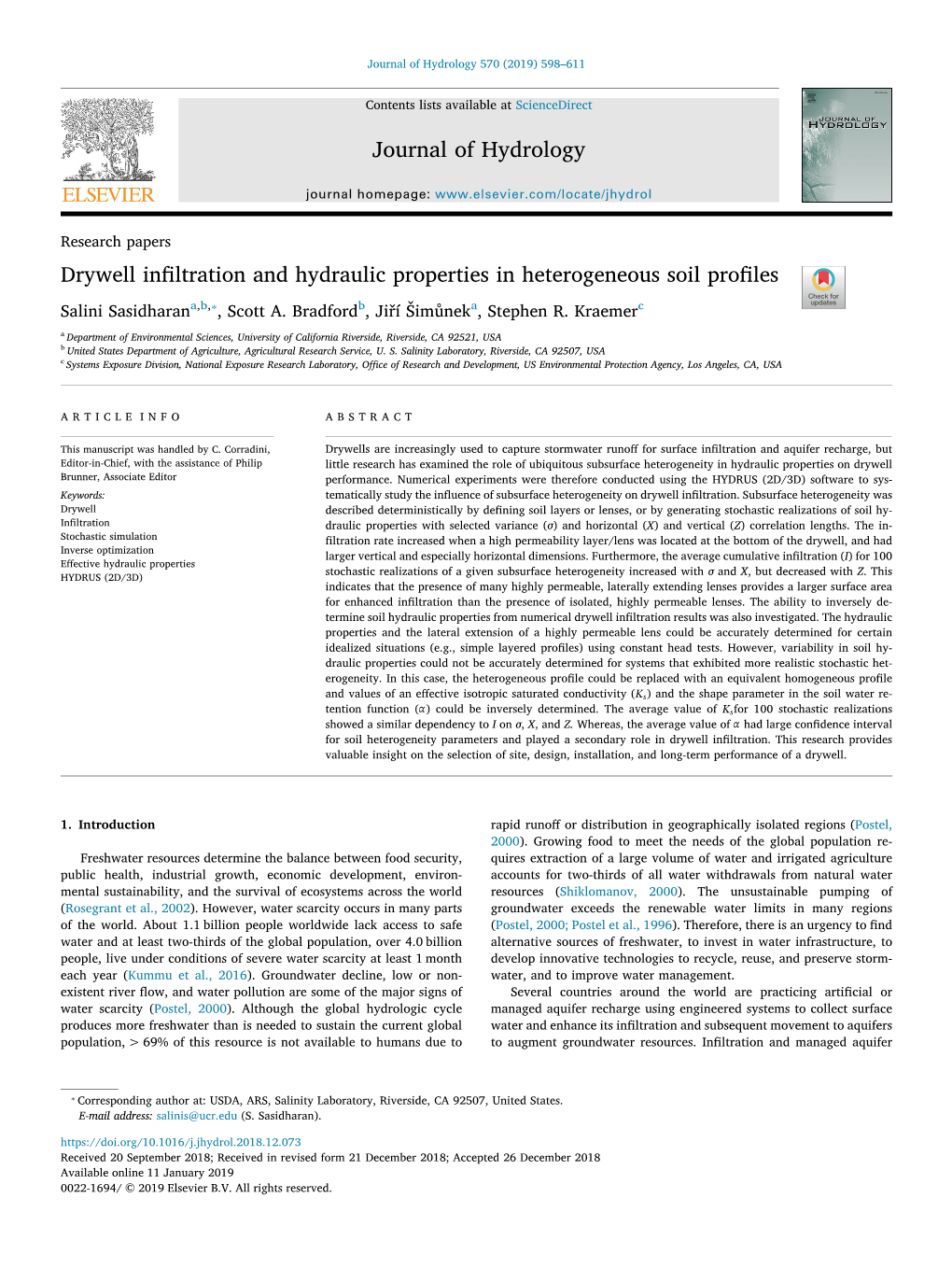 Journal of Hydrology 570 (2019) 598–611